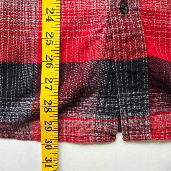 The North Face Men's Flannel Red Black Gray Medium Outdoor Hiking Fishing - Picture 9 of 11